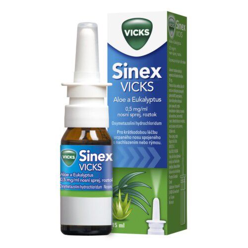 SINEX VICKS ALOE A EUKALYPTUS 0,5MG/ML nosní podání sprej, roztok 1X15ML