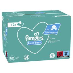 Pampers Fresh Clean vlhčené ubrousky 12x52ks