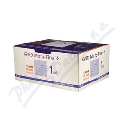 BD MICRO-FINE Plus Sterilní inzulínové stříkačky 1ML U-100 s integrovanou jehlou 29GX12,7MM/100KS
