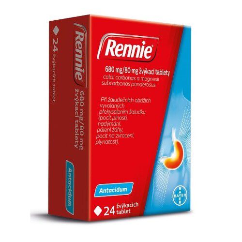 RENNIE 680MG/80MG žvýkací tableta 24