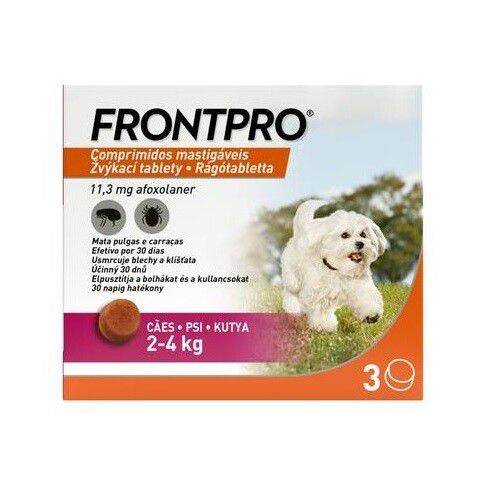 Frontpro žvýkací tablety pro psy 2-4kg 11,3mg 3 tablety